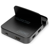 Digitus DA-70882 interface hub USB 2.0 625 Mbit/s Sort, Docking station Sort, USB 2.0, USB 3.2 Gen 1 (3.1 Gen 1) Type-A, MicroSD (TransFlash), SD, SDHC, SDXC, 625 Mbit/s, Sort, Plast