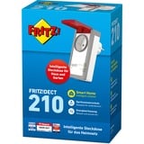 FRITZ! FRITZ!DECT 210, Stikkontakt adapter Hvid/Rød, DECT 210, Indendørs/udendørs, Hvid, IP44, Strøm, Spænding, kW, Digital, Trådløs