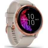 Garmin Venu AMOLED Roseguld GPS (satellit), SmartWatch Hvid/Rosé guld, AMOLED, Berøringsskærm, Wi-Fi, GPS (satellit), 46,3 g