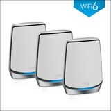 Netgear Orbi RBK853 AX6000 WiFi 6 Mesh System Tri-band (2,4 GHz / 5 GHz / 5 GHz) Wi-Fi 6 (802.11ax) Grå 4 Intern, Mesh router Grå, Intern, Strøm, 525 m², Tri-band (2,4 GHz / 5 GHz / 5 GHz), Wi-Fi 6 (802.11ax)