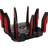 TP-Link Archer C5400X trådløs router Gigabit Ethernet Tri-band (2,4 GHz / 5 GHz / 5 GHz) 4G Sort, Rød Sort/Rød, Wi-Fi 5 (802.11ac), Tri-band (2,4 GHz / 5 GHz / 5 GHz), Ethernet LAN, 4G, Sort, Rød, Bordplade router