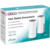 TP-Link Deco E4 (2-pack) Dual-band (2,4 GHz / 5 GHz) Wi-Fi 5 (802.11ac) Hvid, Grå Intern, Mesh router Hvid, Hvid, Grå, Intern, LAN, WLAN, 0 - 40 °C, -40 - 70 °C, 10 - 90%