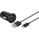 goobay 58820 oplader til mobil enhed Sort Indendørs Sort, Indendørs, Cigartænder, 5 V, 1 m, Sort