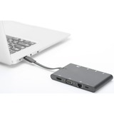 Digitus DA-70865 dockingstation Ledningsført USB 3.2 Gen 1 (3.1 Gen 1) Type-C Sort, Docking station Sort, Ledningsført, USB 3.2 Gen 1 (3.1 Gen 1) Type-C, 100 W, 10,100,1000 Mbit/s, Sort, MMC, MicroSD (TransFlash), MicroSDXC, SD