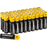 Intenso 7501510 - Energy Ultra Alkaline Batterie AAA Micro 40er-Pack - Batterie Engangsbatteri Sort/Gul, Engangsbatteri, AAA, Alkaline, 1,5 V, 40 stk, 1250 mAh