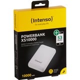 Intenso XS10000 Lithium polymer (LiPo) 10000 mAh Hvid, Power Bank Hvid, 10000 mAh, Lithium polymer (LiPo), Hvid