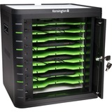 Kensington Charge & Sync Cabinet Universal Tablet, Sikkerhed Sort, Bærbart enhedshåndteringsskab, Sort, Gulv, Bord, 9 hylder, Tablet, USB