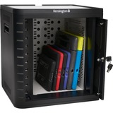 Kensington Charge & Sync Cabinet Universal Tablet, Sikkerhed Sort, Bærbart enhedshåndteringsskab, Sort, Gulv, Bord, 9 hylder, Tablet, USB