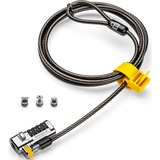 Kensington ClickSafe 3-i-1 kombinationslås til bærbar computer, Slot Sort, 1,8 m, Kensington, Kombinationslås, Kulstofstål, Sort, Metallic