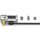 Kensington ClickSafe 3-i-1 kombinationslås til bærbar computer, Slot Sort, 1,8 m, Kensington, Kombinationslås, Kulstofstål, Sort, Metallic