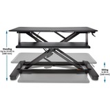 Kensington DOD SIT STAND WORKSTATION, Opbevaring Sort, Sort, 76,2 cm (30"), 160 - 580 mm, 15,9 kg, 2,3 kg, Kina