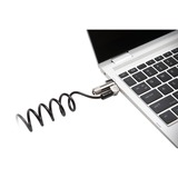 Kensington K:Portable Laptop Lock NanoSav, Sikkerhed Sort/Sølv, 2,3 m, Kensington, Nøgle, Kulstofstål, Sort, Sølv