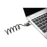 Kensington K:Portable Laptop Lock NanoSav, Slot Sort/Sølv, 2,3 m, Kensington, Nøgle, Kulstofstål, Sort, Sølv