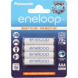 Panasonic BK-4MCCE/4BE Nikkel metalhybrid 750mAh 1.2V genopladeligt batteri 750 mAh, Nikkel-Metalhydrid (NiMH), AAA, 1,2 V, Hvid, 4 stk