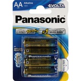 Panasonic LR6 4-BL Panasonic EVOLTA Engangsbatteri AA Alkaline Sølv, Engangsbatteri, AA, Alkaline, 1,5 V, 4 stk, Beige, Blå