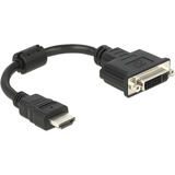 DeLOCK 0.2m HDMI-DVI M/F 0,2 m HDMI Type A (Standard) DVI-D Sort, Adapter Sort, 0,2 m, HDMI Type A (Standard), DVI-D, Hanstik, Hunstik, Sort