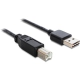 DeLOCK 0.5m, USB2.0-A/USB2.0-B USB-kabel 0,5 m USB A USB B Sort Sort, USB2.0-A/USB2.0-B, 0,5 m, USB A, USB B, USB 2.0, Hanstik/Hanstik, Sort