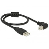 DeLOCK 0.5m, USB 2.0-A / USB 2.0-B USB-kabel 0,5 m USB A USB B Sort Sort, USB 2.0-A / USB 2.0-B, 0,5 m, USB A, USB B, USB 2.0, Hanstik/Hanstik, Sort