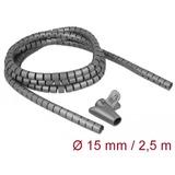 DeLOCK 18843 kabelbeskytter Kabelgulvbeskyttelse Grå, Kabel slange grå, Kabelgulvbeskyttelse, Grå, Polyethylen, 2,5 m, 1,5 cm