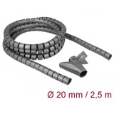 DeLOCK 18844 kabelbeskytter Kabelgulvbeskyttelse Grå, Kabel slange grå, Kabelgulvbeskyttelse, Grå, Polyethylen, 2,5 m, 2 cm