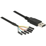 DeLOCK 1.8m USB2.0-A/TTL 6-p USB-kabel 1,8 m USB A Sort, Konverter Sort, 1,8 m, USB A, Sort