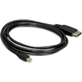 DeLOCK 1m Displayport Cable mini DisplayPort Sort, Adapter Sort, 1 m, mini DisplayPort, Displayport, Sort, Guld, 10,8 Gbit/sek.