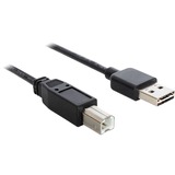 1m USB 2.0 A - B m/m USB-kabel USB A USB B Sort