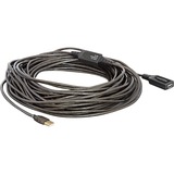 DeLOCK 20m USB 2.0 USB-kabel Sort, Forlængerledning Sort, 20 m, Hanstik/Hunstik, Sort