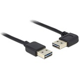 DeLOCK 5m USB 2.0 A m/m 90° USB-kabel USB A Sort Sort, 5 m, USB A, USB A, USB 2.0, Hanstik/Hanstik, Sort