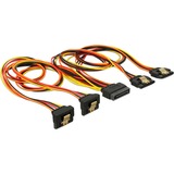 DeLOCK 60152 intern strømkabel 0,5 m 0,5 m, 4 x SATA 15-pin, SATA 15-stik, Hanstik, Hunstik, Guld