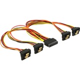 DeLOCK 60167 intern strømkabel 0,3 m 0,3 m, SATA 15-stik, 4 x SATA 15-pin, Hanstik, Hunstik, Guld