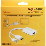 DeLOCK 62496 videokabel adapter 0,245 m DisplayPort HDMI + USB Hvid Hvid, 0,245 m, DisplayPort, HDMI + USB, Hanstik, Hunstik, Guld
