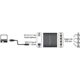 DeLOCK 62966 interface hub Sort, Adapter Sort, Sort, Metal, 0,8 m, 73 x 72 x 23 mm, 1 stk, USB