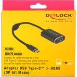 DeLOCK 62988 videokabel adapter 0,2 m USB Type-C HDMI Type A (Standard) Grå mørk grå, 0,2 m, USB Type-C, HDMI Type A (Standard), Hanstik, Hunstik, Lige