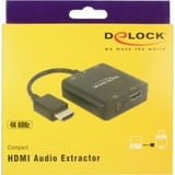 DeLOCK 63276 videokabel adapter HDMI Type A (Standard) Sort Sort, HDMI Type A (Standard), HDMI Type A (Standard), Hanstik, Hunstik, 3840 x 2160 pixel, 3840 x 2160