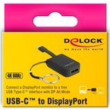 DeLOCK 63940 videokabel adapter 0,03 m USB Type-C DisplayPort Sort Sort, 0,03 m, USB Type-C, DisplayPort, Hanstik, Hunstik, Lige