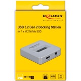 DeLOCK 64000 drev dockingstation Sølv, Docking station grå, SSD, M.2, 10 Gbit/sek., Sølv, 49 mm, 49 mm