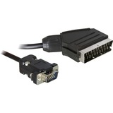 DeLOCK 65028 videokabel adapter 2 m SCART (21-pin) VGA (D-Sub) Sort Sort, 2 m, SCART (21-pin), VGA (D-Sub), Nikkel, Sort, Hanstik/Hanstik