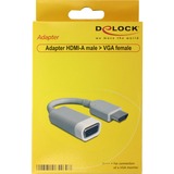 DeLOCK 65469 videokabel adapter VGA (D-Sub) HDMI Type A (Standard) Hvid grå, VGA (D-Sub), HDMI Type A (Standard), Hanstik, Hunstik, Hvid