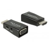DeLOCK 65901 kabel kønsskifter HDMI A VGA & 3.5 mm Audio Sort, Adapter Sort, HDMI A, VGA & 3.5 mm Audio, Sort
