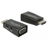 DeLOCK 65901 kabel kønsskifter HDMI A VGA & 3.5 mm Audio Sort, Adapter Sort, HDMI A, VGA & 3.5 mm Audio, Sort