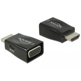 DeLOCK 65902 kabel kønsskifter HDMI A VGA Sort, Adapter Sort, HDMI A, VGA, Sort