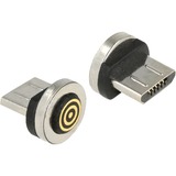 DeLOCK 65932 kabel kønsskifter Magnet USB Type Micro-B Sort, Sølv, Adapter Magnet, USB Type Micro-B, Sort, Sølv