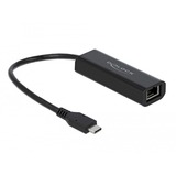 DeLOCK 66298 netværkskort Ethernet 5000 Mbit/s, Adapter Sort, Ledningsført, USB Type-C, Ethernet, 5000 Mbit/s, Sort