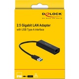 DeLOCK 66299 netværkskort Ethernet 5000 Mbit/s, Adapter Sort, Ledningsført, USB, Ethernet, 5000 Mbit/s, Sort