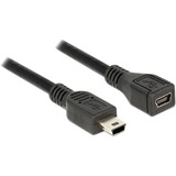 DeLOCK 82667 USB-kabel 1 m Sort, Forlængerledning Sort, 1 m, Hanstik/Hunstik, 480 Mbit/s, Sort