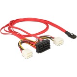 DeLOCK 83146 Serial Attached SCSI (SAS)-kabel 1 m Sort, Rød, Hvid, Adapter Rød/Sort, 1 m, mini SAS 36-pin, 4x SAS 29pin (SFF 8087 > 4x SFF 8482 + 5.25), Hanstik/Hanstik, Sort, Rød, Hvid