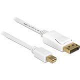 DeLOCK 83483 DisplayPort kabel 3 m Mini DisplayPort Hvid Hvid, 3 m, Mini DisplayPort, DisplayPort, Hanstik, Hanstik, 3840 x 2160 pixel