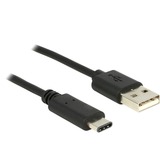 DeLOCK 83600 USB-kabel 1 m USB 2.0 USB C USB A Sort Sort, 1 m, USB C, USB A, USB 2.0, Hanstik/Hanstik, Sort