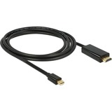 DeLOCK 83699 videokabel adapter 2 m Mini DisplayPort HDMI Sort Sort, 2 m, Mini DisplayPort, HDMI, Hanstik, Hanstik, Guld